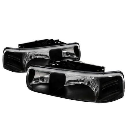 Overtime Crystal Housing Headlights for 99 to 02 Chevrolet Silverado, Black - 9 x 13 x 19 in. OV2654156